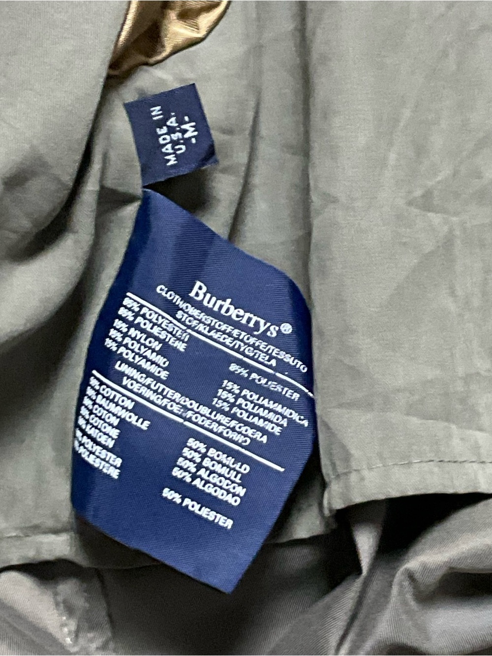 VINTAGE BURBERRY OLIVE GREEN HARRINGTON JACKET EMBROIDERED LOGO NOVA CHECK RARE - Picture 14 of 15